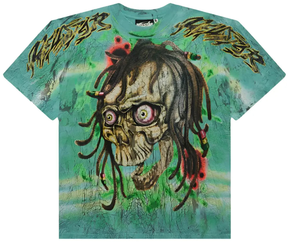 Hellstar Rasta Skull Tye-Dye T Shirt